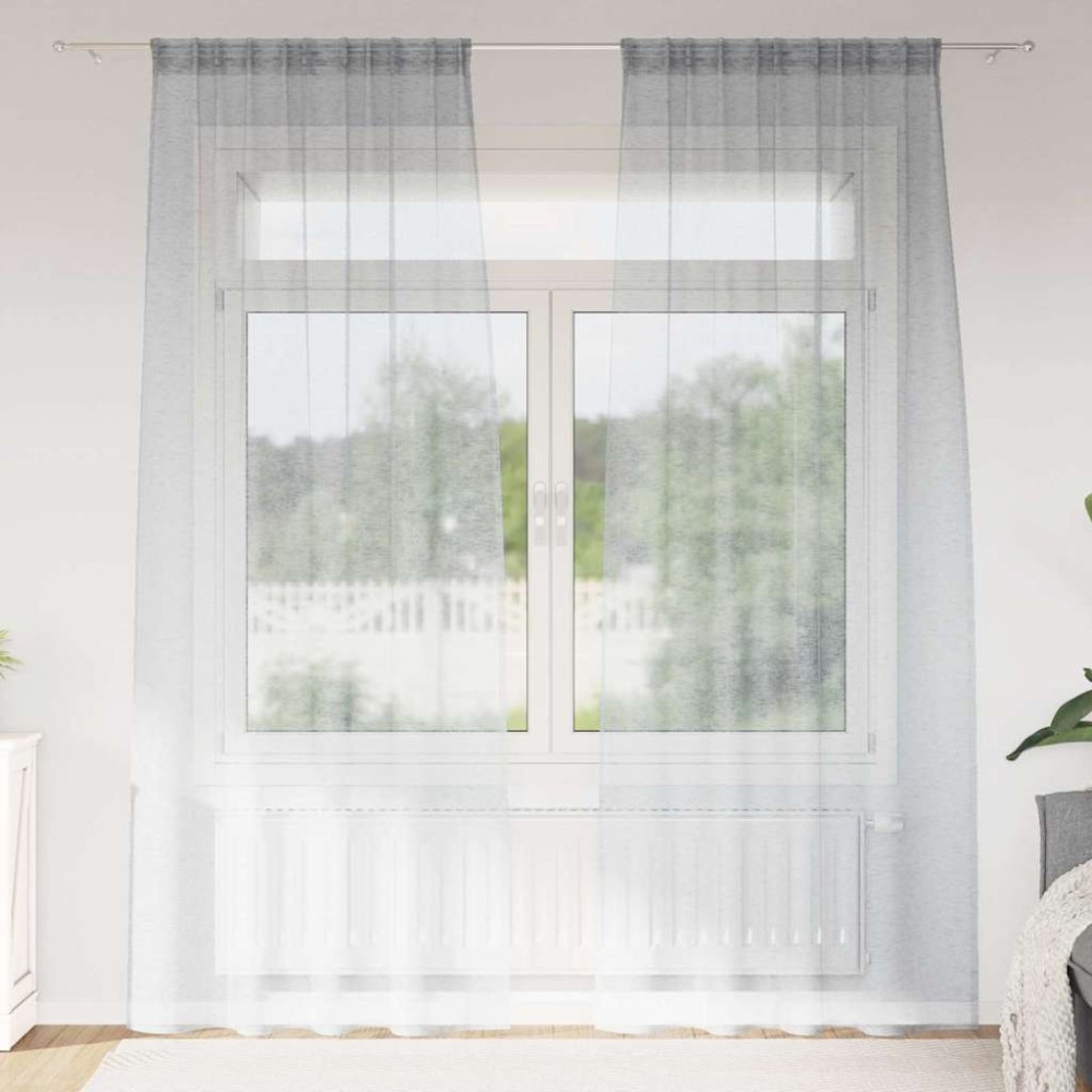 vidaXL Κουρτίνα βυσσινί 2 τμχ. Σκούρο Γκρι 225 x 140 εκ. Πολυεστέρας