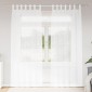 vidaXL Κουρτίνα βυσσινί 2 τμχ. Λευκό 225 x 140 εκ. Πολυεστέρας