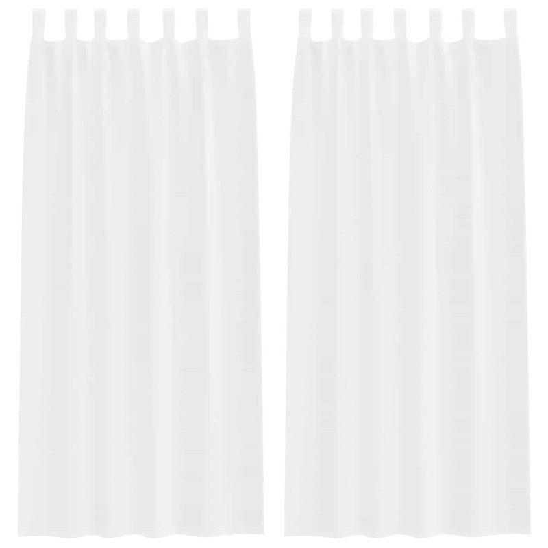 vidaXL Κουρτίνα βυσσινί 2 τμχ. Λευκό 260 x 140 εκ. Πολυεστέρας