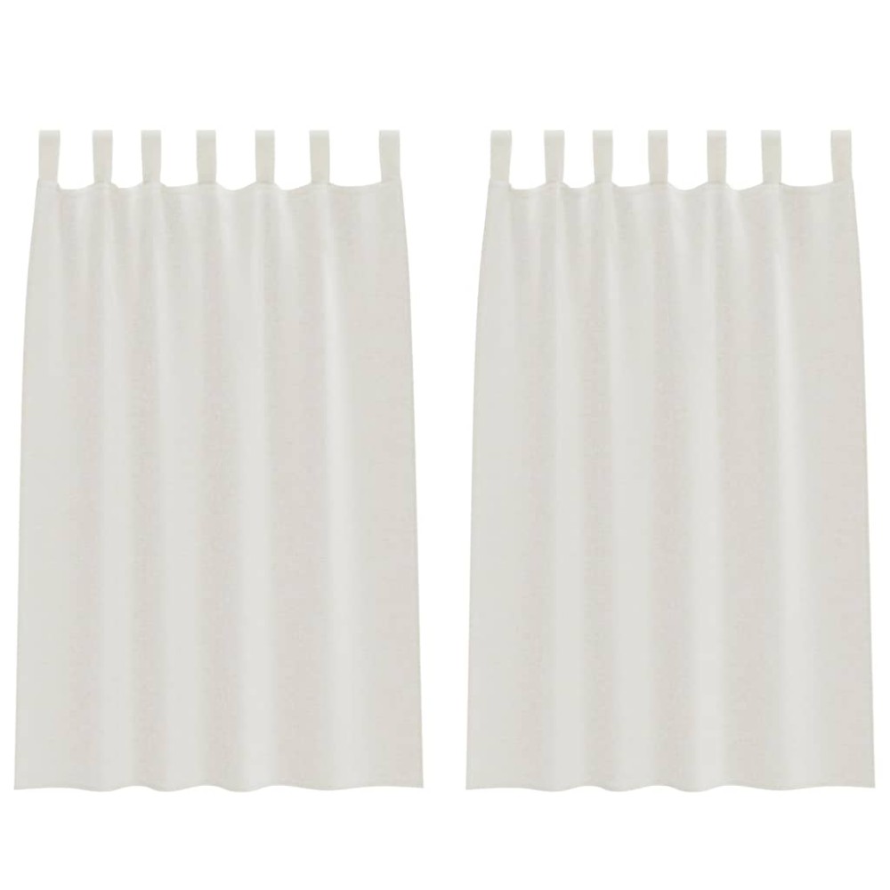 vidaXL Κουρτίνα βυσσινί 2 τμχ. Κρεμ 175 x 140 εκ. Πολυεστέρας