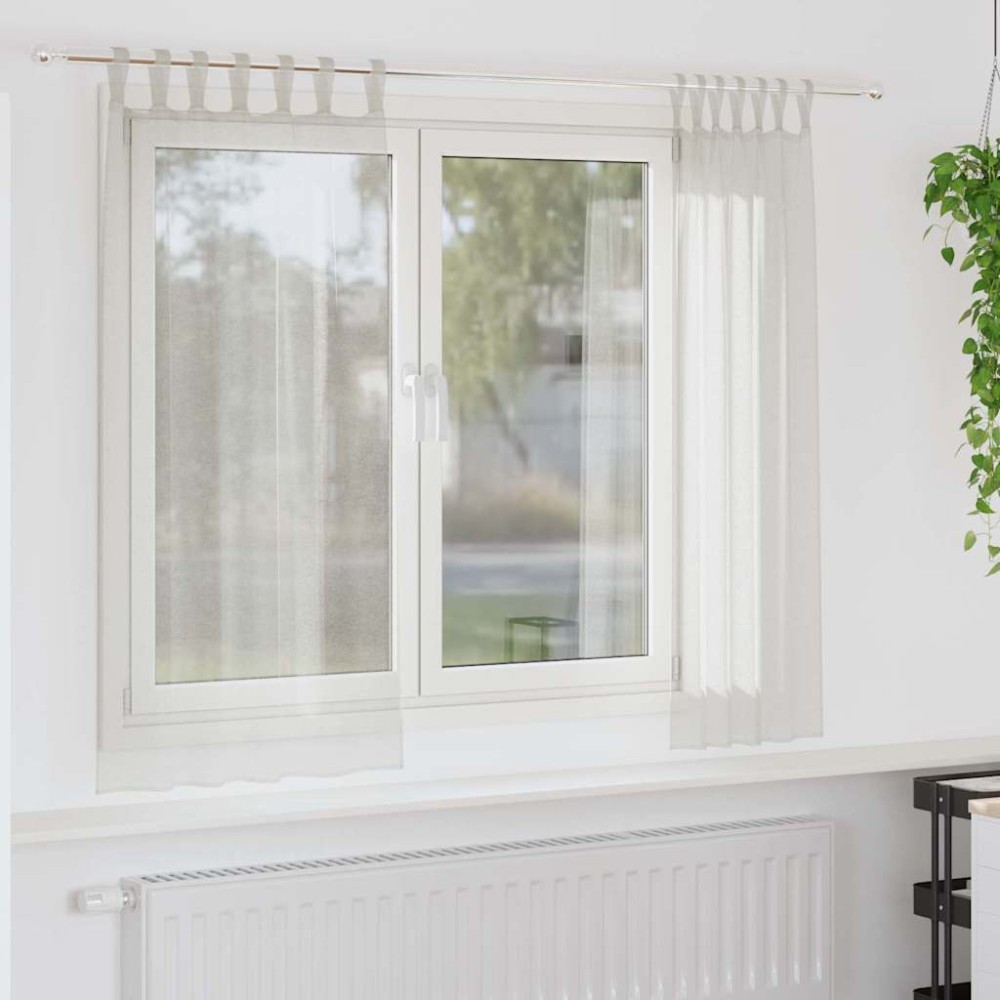 vidaXL Κουρτίνα βυσσινί 2 τμχ. Κρεμ 175 x 140 εκ. Πολυεστέρας