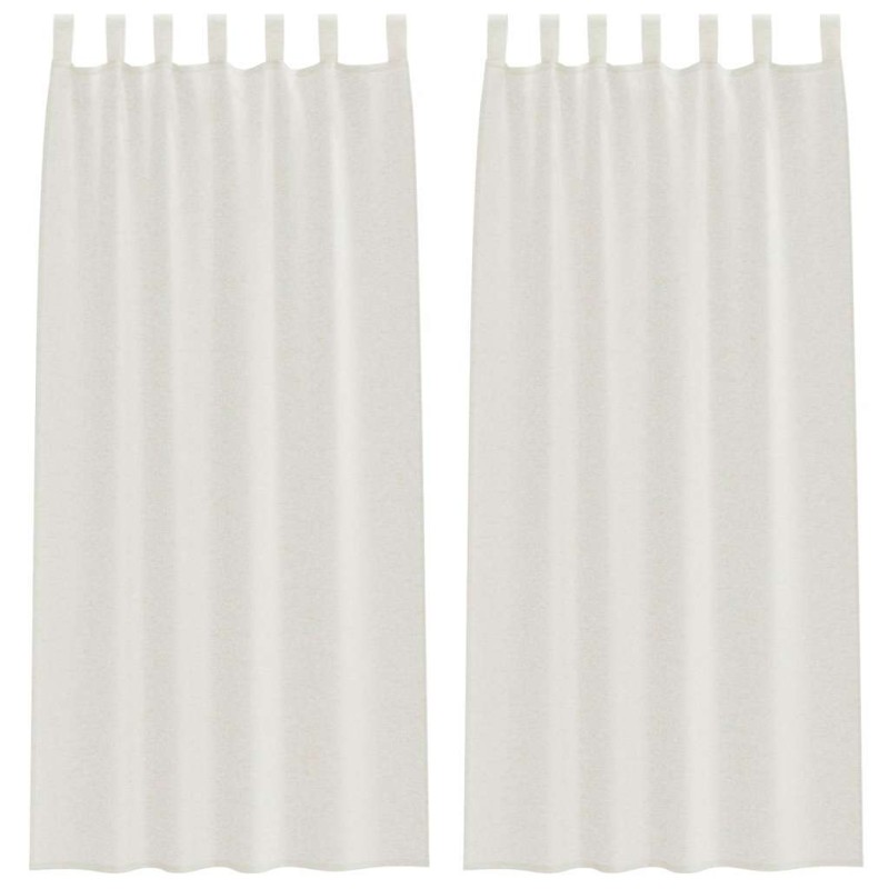 vidaXL Κουρτίνα βυσσινί 2 τμχ. Κρεμ 225 x 140 εκ. Πολυεστέρας
