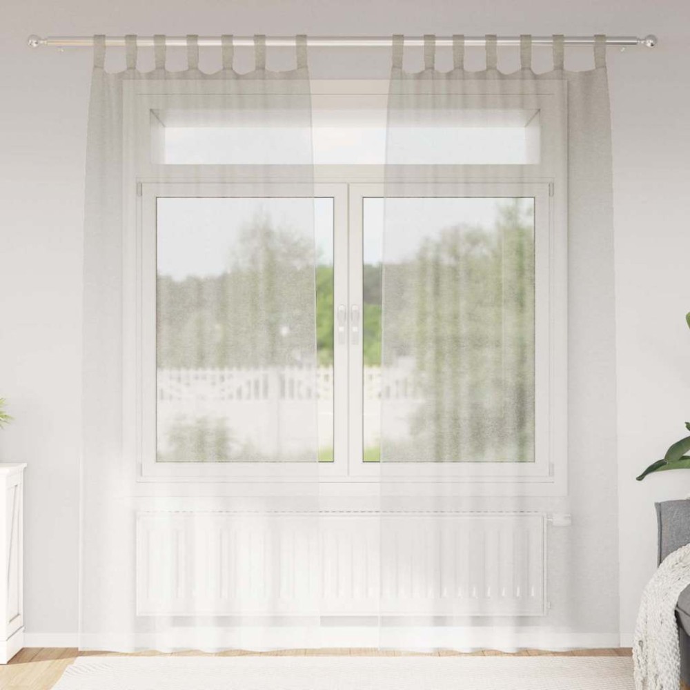 vidaXL Κουρτίνα βυσσινί 2 τμχ. Κρεμ 260 x 140 εκ. Πολυεστέρας