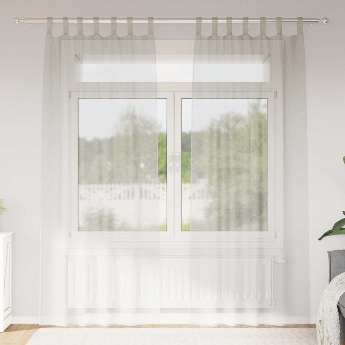 vidaXL Κουρτίνα βυσσινί 2 τμχ. Κρεμ 260 x 140 εκ. Πολυεστέρας