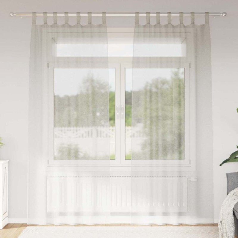 vidaXL Κουρτίνα βυσσινί 2 τμχ. Κρεμ 260 x 140 εκ. Πολυεστέρας