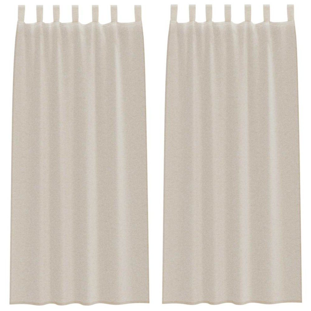 vidaXL Κουρτίνα βυσσινί 2 τμχ. Άμμος 225 x 140 εκ. Πολυεστέρας