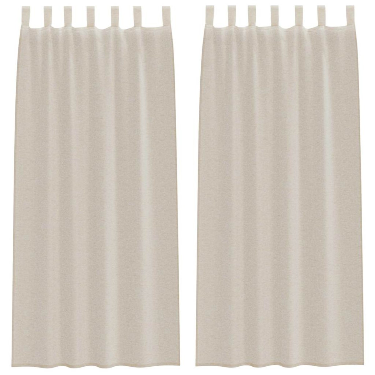 vidaXL Κουρτίνα βυσσινί 2 τμχ. Άμμος 245 x 140 εκ. Πολυεστέρας