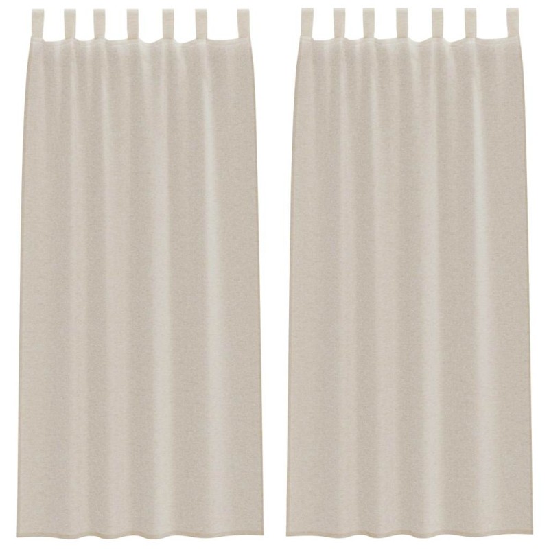vidaXL Κουρτίνα βυσσινί 2 τμχ. Άμμος 245 x 140 εκ. Πολυεστέρας