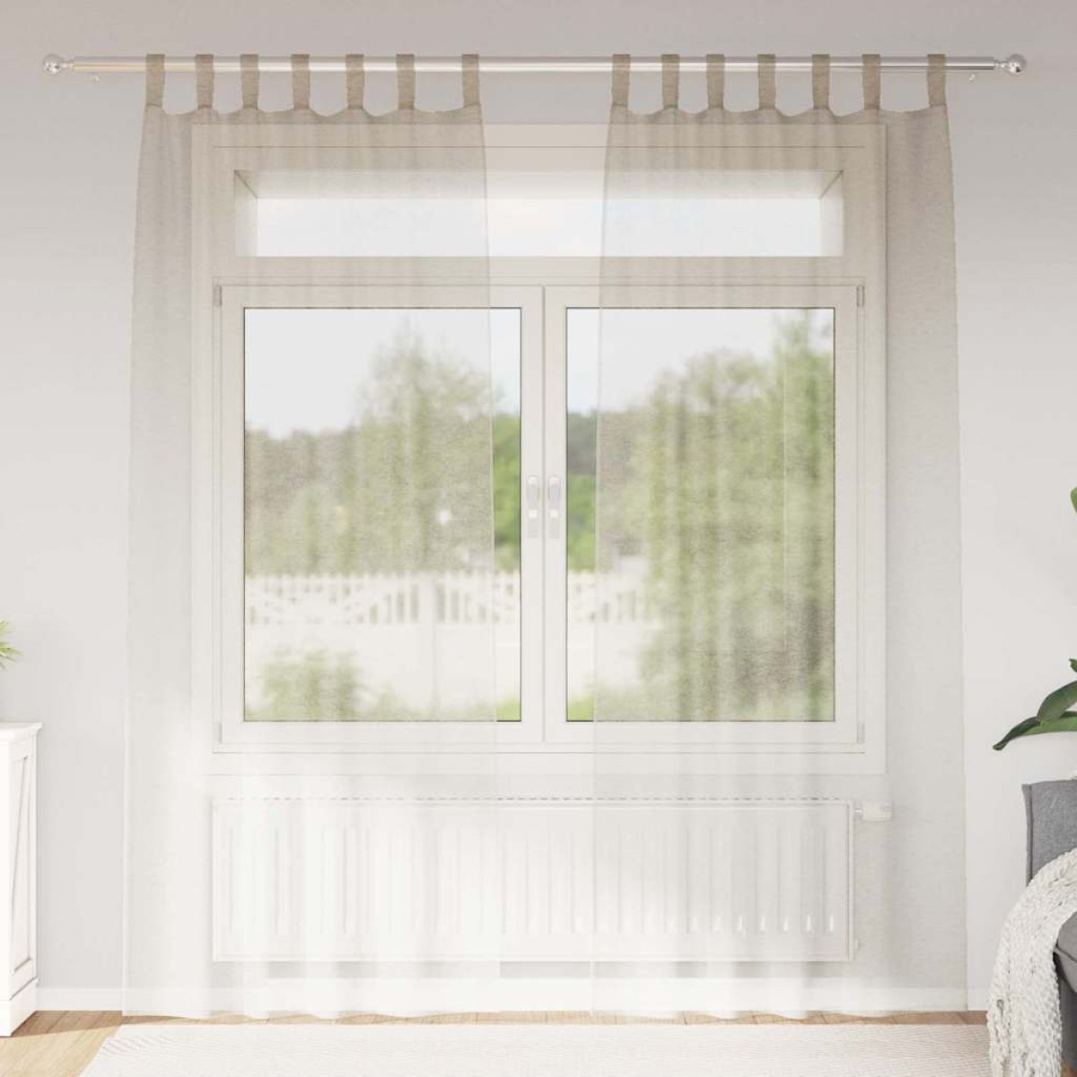 vidaXL Κουρτίνα βυσσινί 2 τμχ. Άμμος 260 x 140 εκ. Πολυεστέρας