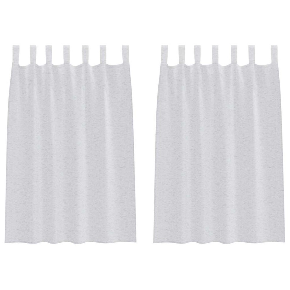 vidaXL Κουρτίνα βυσσινί 2 τμχ. Ανοιχτό γκρι 140 x 140 cm Πολυεστέρας
