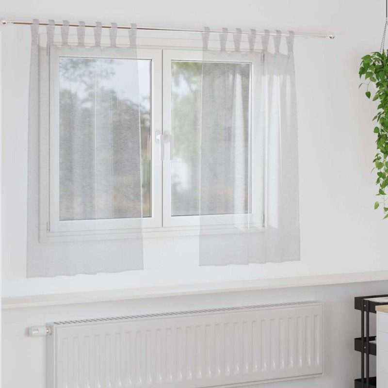 vidaXL Κουρτίνα βυσσινί 2 τμχ. Ανοιχτό γκρι 140 x 140 cm Πολυεστέρας