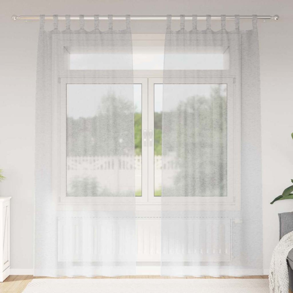 vidaXL Κουρτίνα βυσσινί 2 τμχ. Ανοιχτό γκρι 245 x 140 εκ. Πολυεστέρας