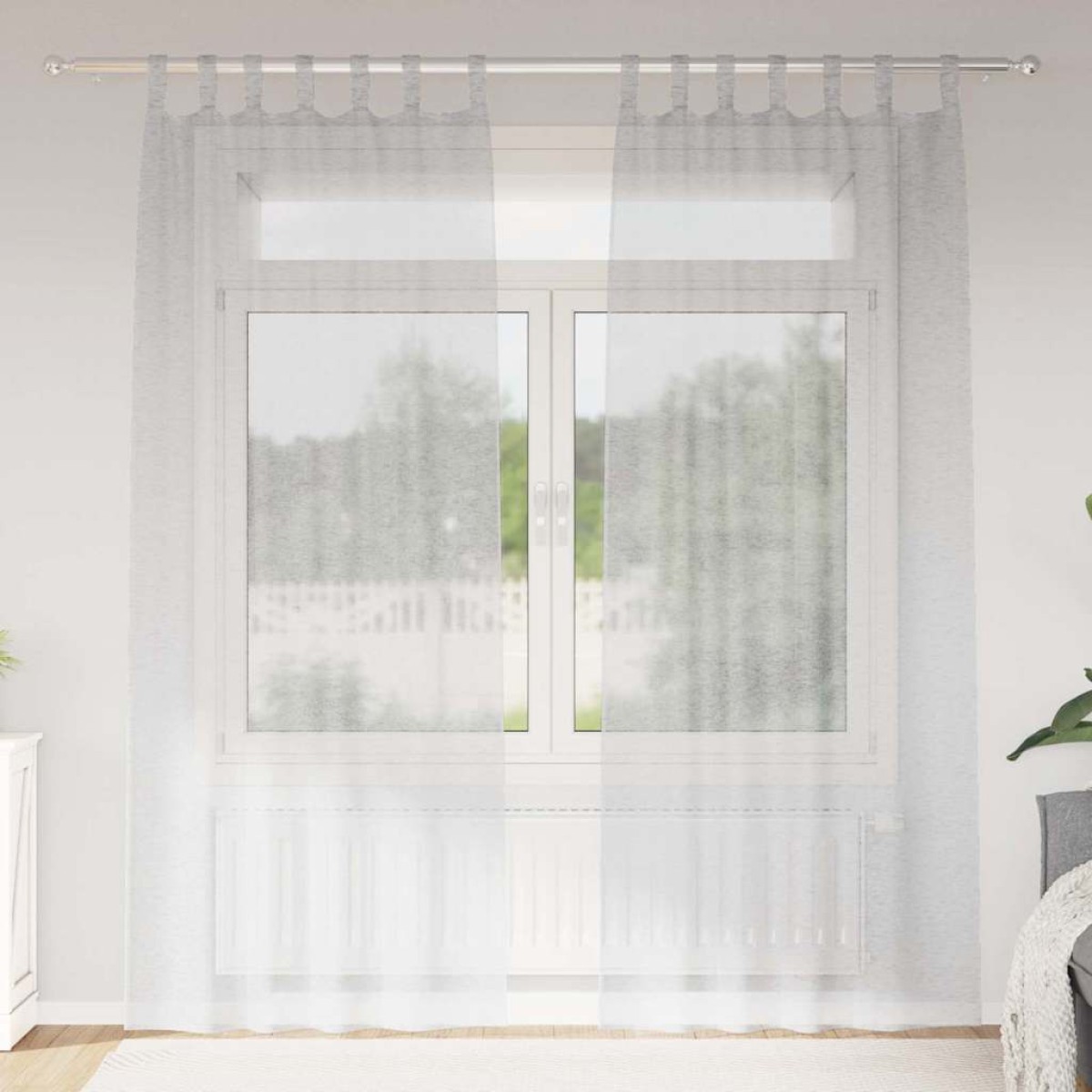 vidaXL Κουρτίνα βυσσινί 2 τμχ. Ανοιχτό γκρι 245 x 140 εκ. Πολυεστέρας