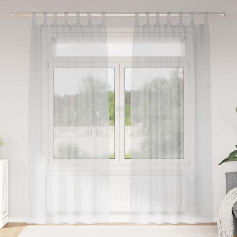 vidaXL Κουρτίνα βυσσινί 2 τμχ. Ανοιχτό γκρι 260 x 140 εκ. Πολυεστέρας