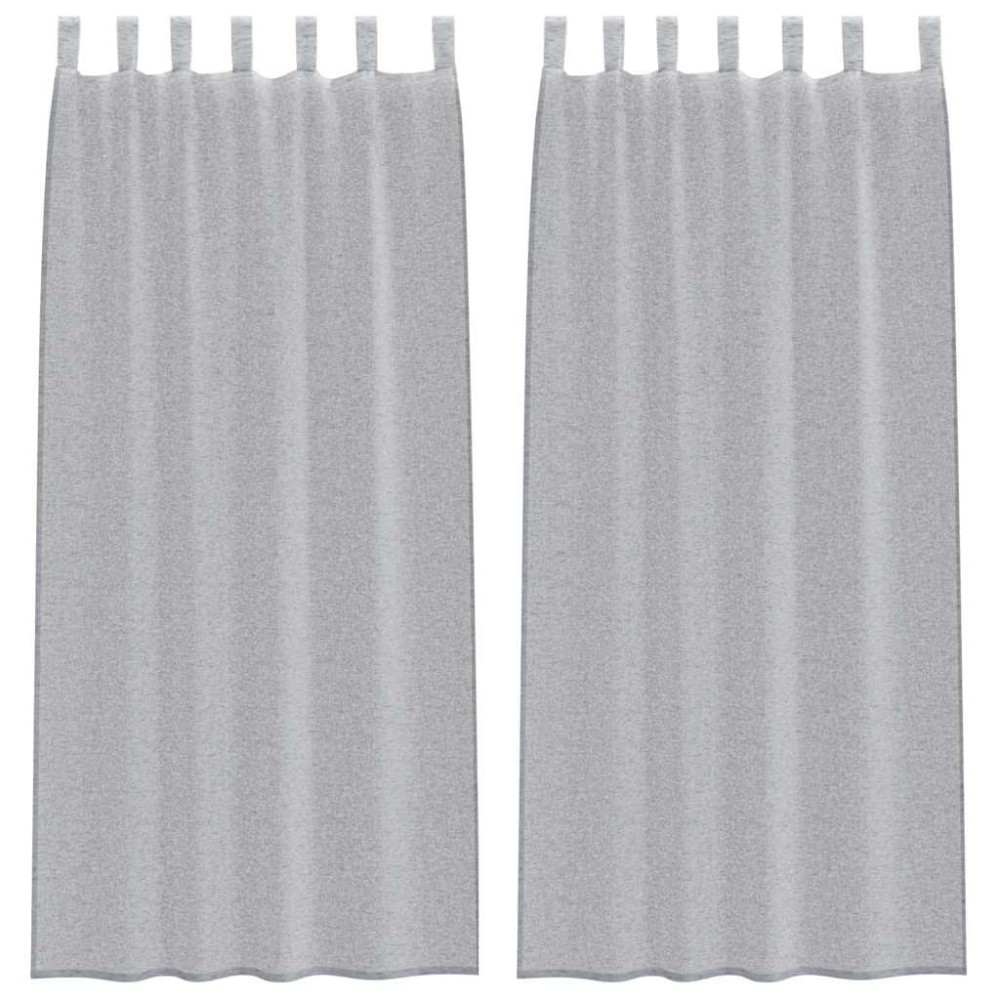 vidaXL Κουρτίνα βυσσινί 2 τμχ. Σκούρο Γκρι 245 x 140 εκ. Πολυεστέρας