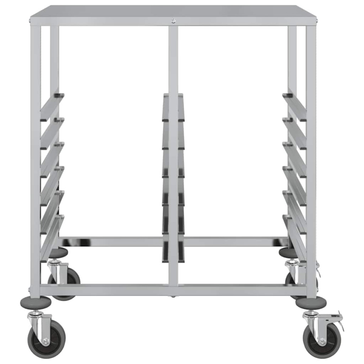 vidaXL Τρόλεϊ Δίσκου με 12 Δοχεία GN 75x55x87 εκ. από Ανοξείδωτο Ατσάλι