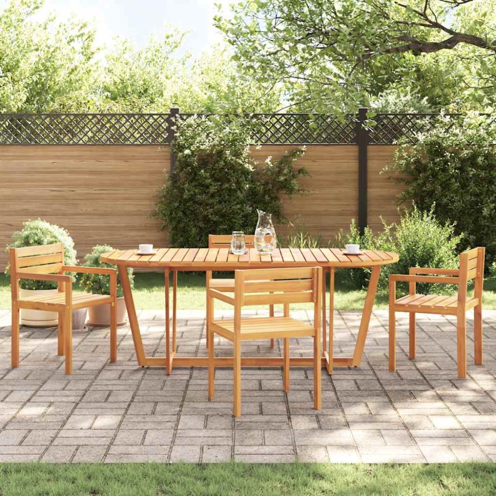 vidaXL Τραπεζαρία Κήπου Οβάλ 200 x 90 x 75 εκ. από Μασίφ Ξύλο Ακακίας