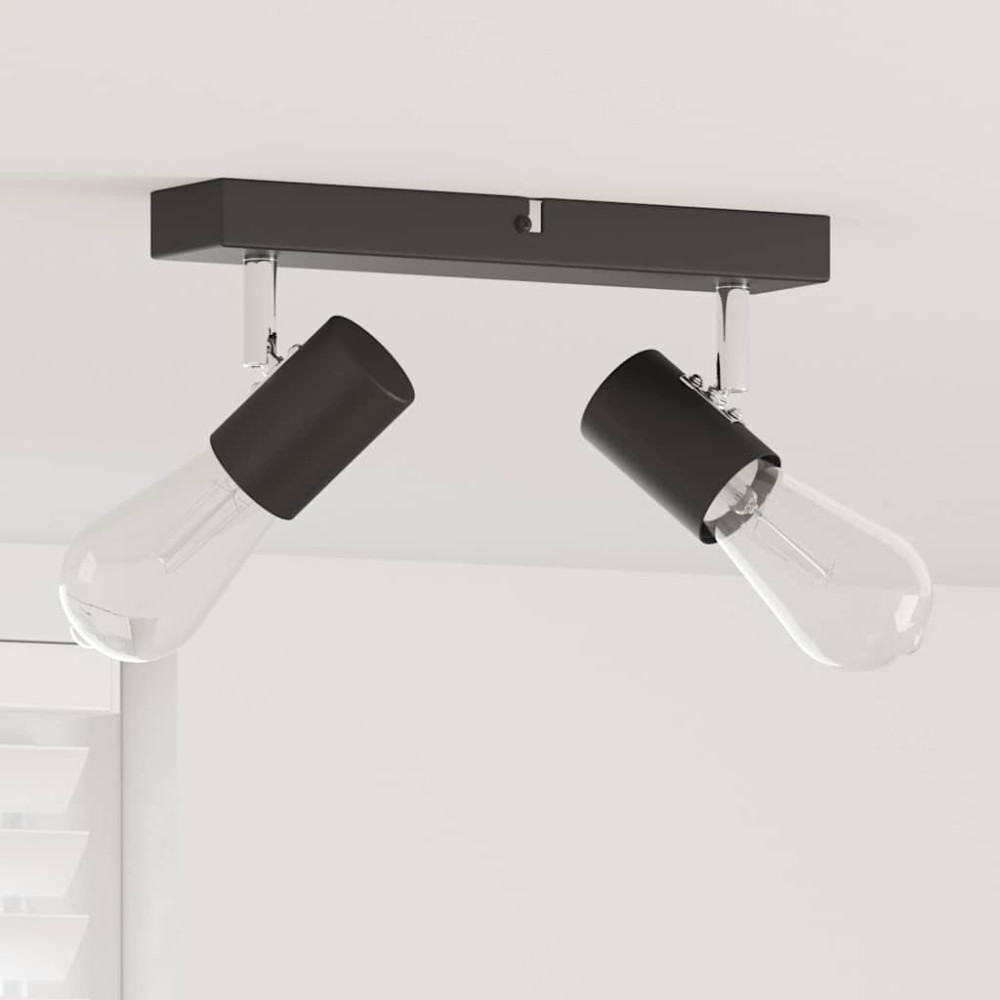 vidaXL Σποτ οροφής με προβολείς Μαύρο 26 x 6,5 x 11,5 εκ Μέταλλο