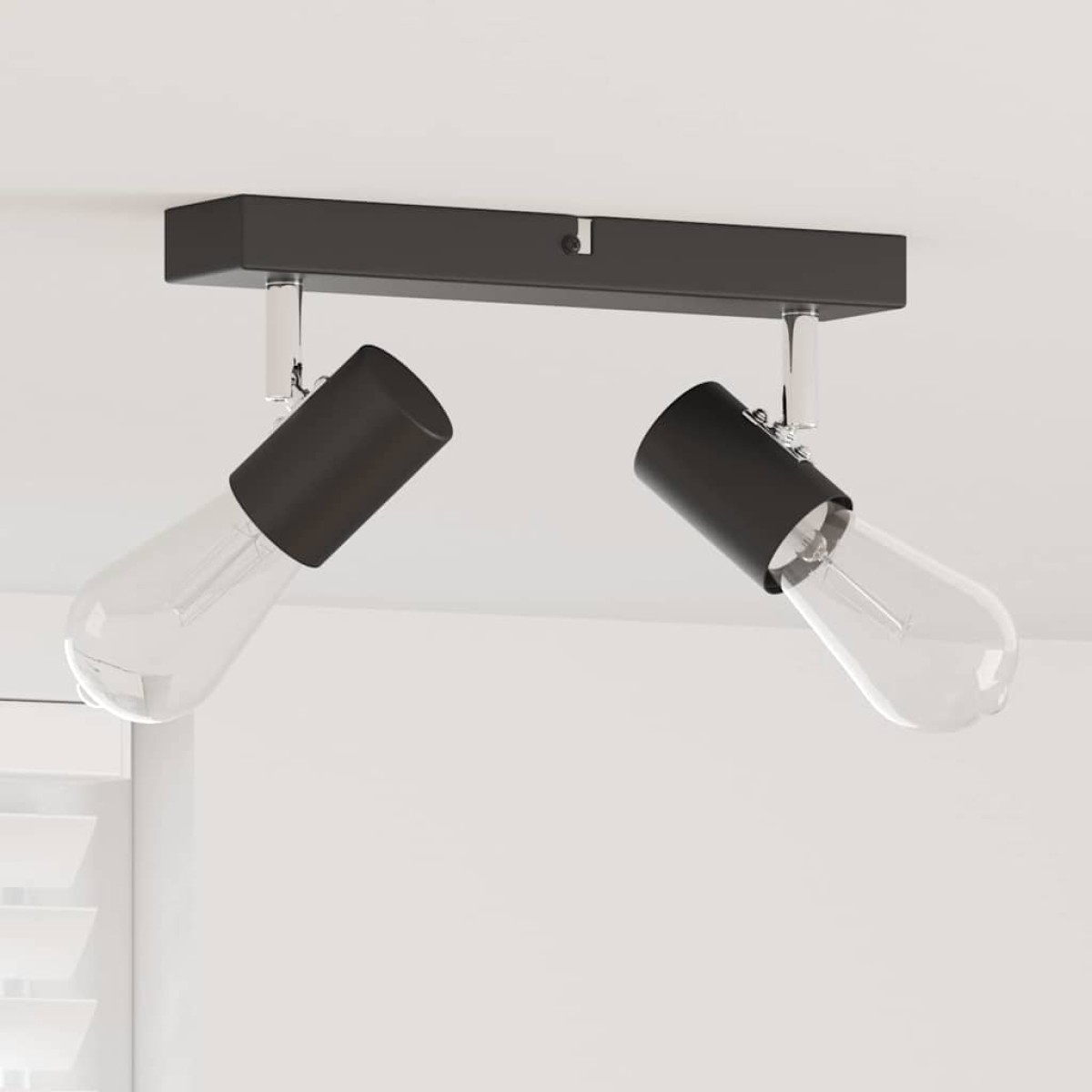 vidaXL Σποτ οροφής με προβολείς Μαύρο 26 x 6,5 x 11,5 εκ Μέταλλο