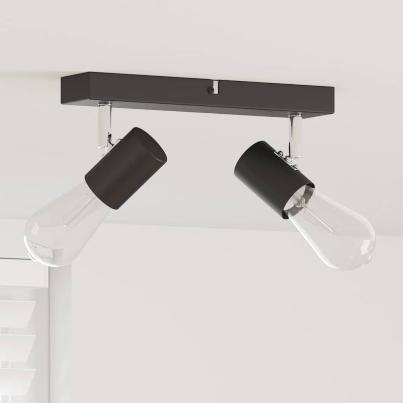 vidaXL Σποτ οροφής με προβολείς Μαύρο 26 x 6,5 x 11,5 εκ Μέταλλο