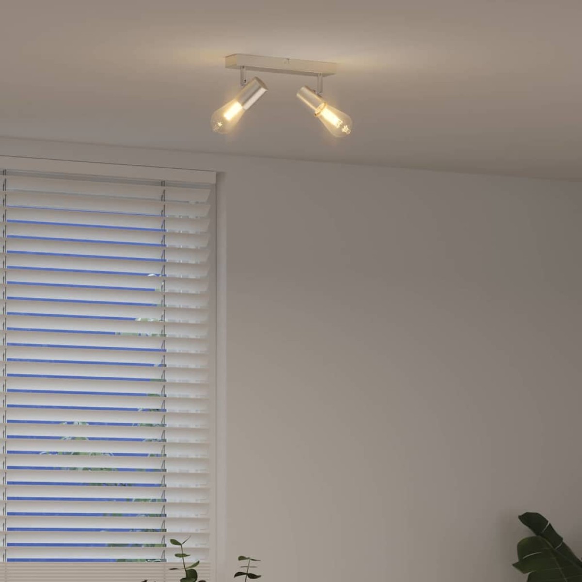 vidaXL Σποτ οροφής με προβολείς Νίκελ 26 x 6,5 x 11,5 εκ Μέταλλο