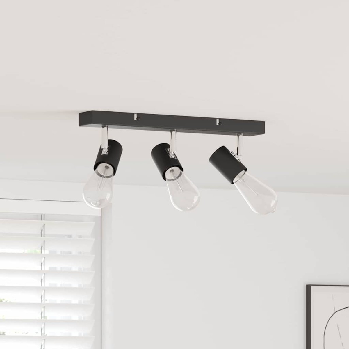 vidaXL Σποτ οροφής με προβολείς Μαύρο 38 x 6,5 x 11,5 εκ Μέταλλο