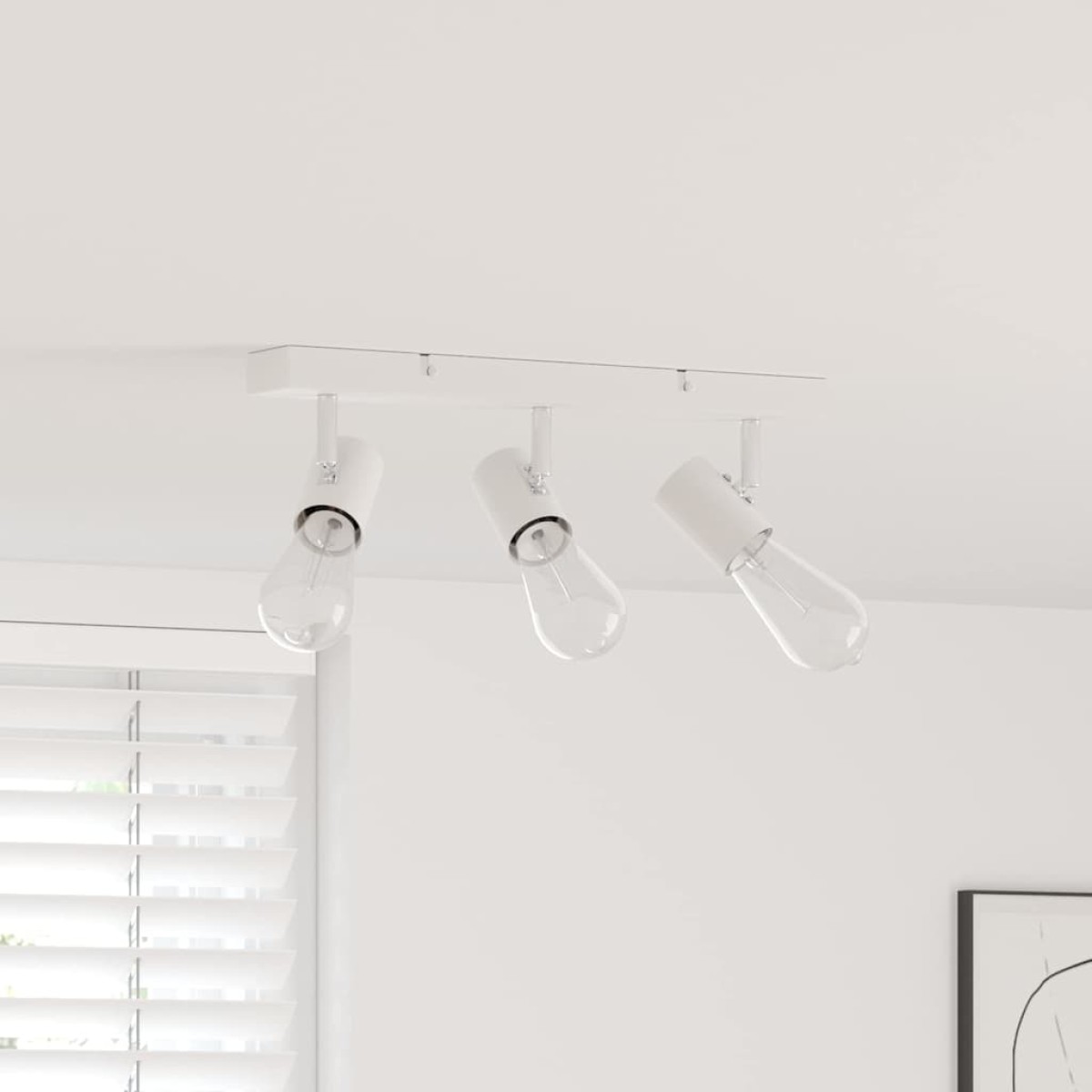 vidaXL Σποτ οροφής με προβολείς Λευκό 38 x 6,5 x 11,5 εκ Μέταλλο