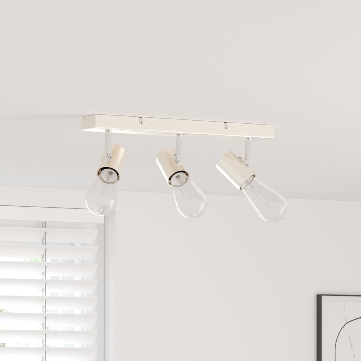 vidaXL Σποτ οροφής με προβολείς Νίκελ 38 x 6,5 x 11,5 εκ Μέταλλο