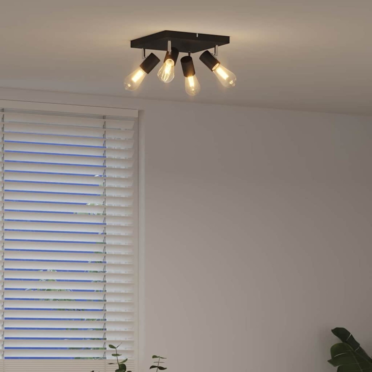 vidaXL Σποτ οροφής με προβολείς Μαύρο 26,5 x 26 x 11,5 εκ Μέταλλο