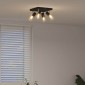 vidaXL Σποτ οροφής με προβολείς Μαύρο 26,5 x 26 x 11,5 εκ Μέταλλο