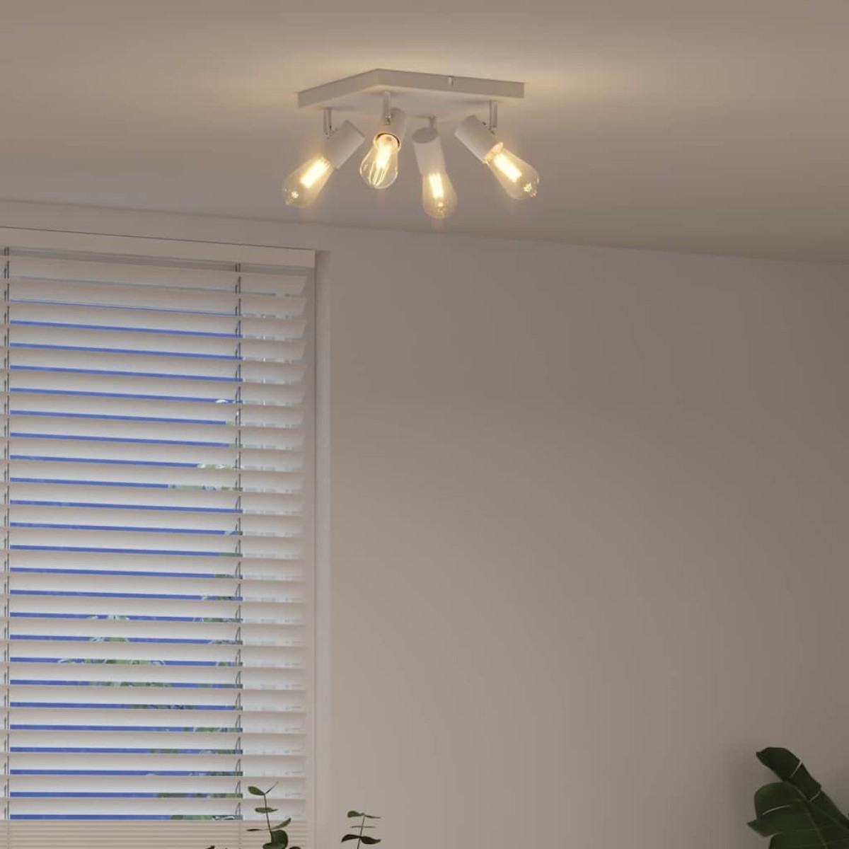 vidaXL Σποτ οροφής με προβολείς Λευκό 26 x 26 x 11,5 εκ Μέταλλο