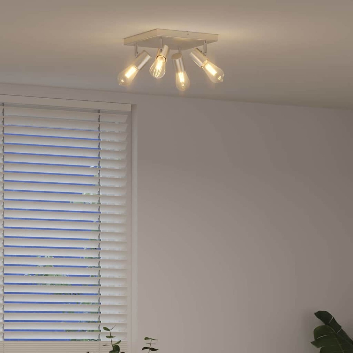 vidaXL Σποτ οροφής με προβολείς Νίκελ 26,5 x 26 x 11,5 εκ Μέταλλο