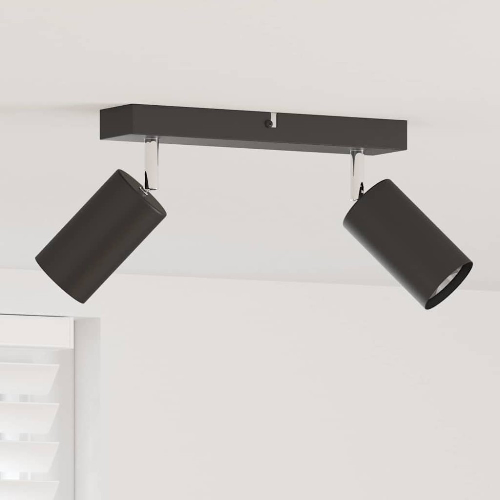 vidaXL Σποτ οροφής με προβολείς Μαύρο 26 x 6 x 16 εκ Μέταλλο