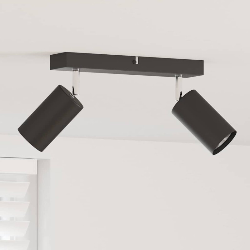 vidaXL Σποτ οροφής με προβολείς Μαύρο 26 x 6 x 16 εκ Μέταλλο