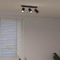 vidaXL Σποτ οροφής με προβολείς Μαύρο 38 x 6 x 16 εκ Μέταλλο