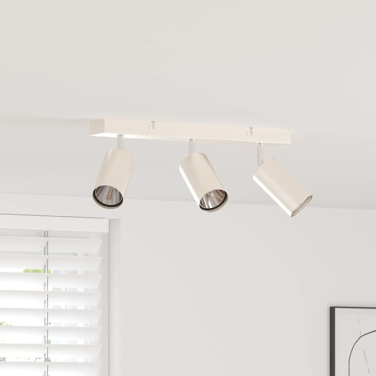 vidaXL Σποτ οροφής με προβολείς Νίκελ 38 x 6 x 16 εκ Μέταλλο