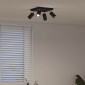 vidaXL Σποτ οροφής με προβολείς Μαύρο 26 x 26 x 16 εκ Μέταλλο