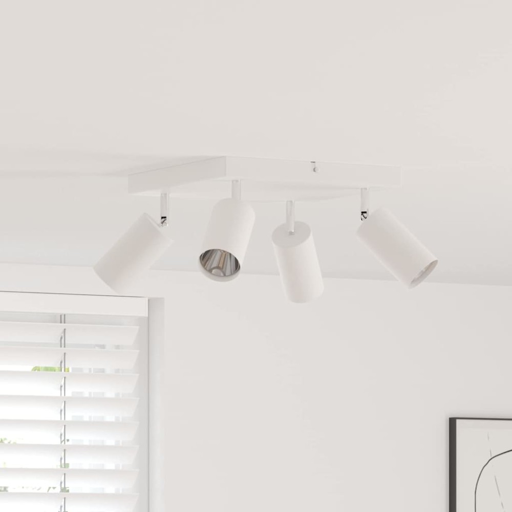 vidaXL Σποτ οροφής με προβολείς Λευκό 26 x 26 x 16 εκ Μέταλλο