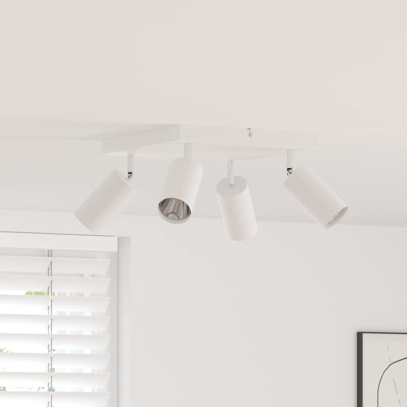 vidaXL Σποτ οροφής με προβολείς Λευκό 26 x 26 x 16 εκ Μέταλλο