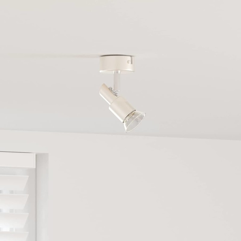 vidaXL Σποτ οροφής με προβολείς Νίκελ 8 x 8 x 10,5 εκ Ατσάλι