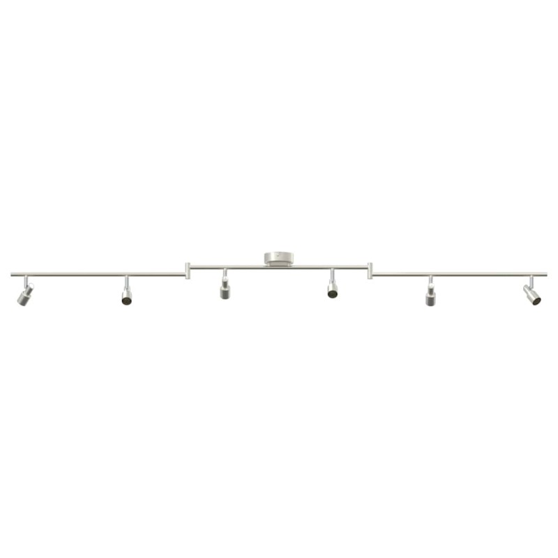 vidaXL Σποτ οροφής με προβολείς Νίκελ 176,5 x 9,5 x 14 εκ Ατσάλι