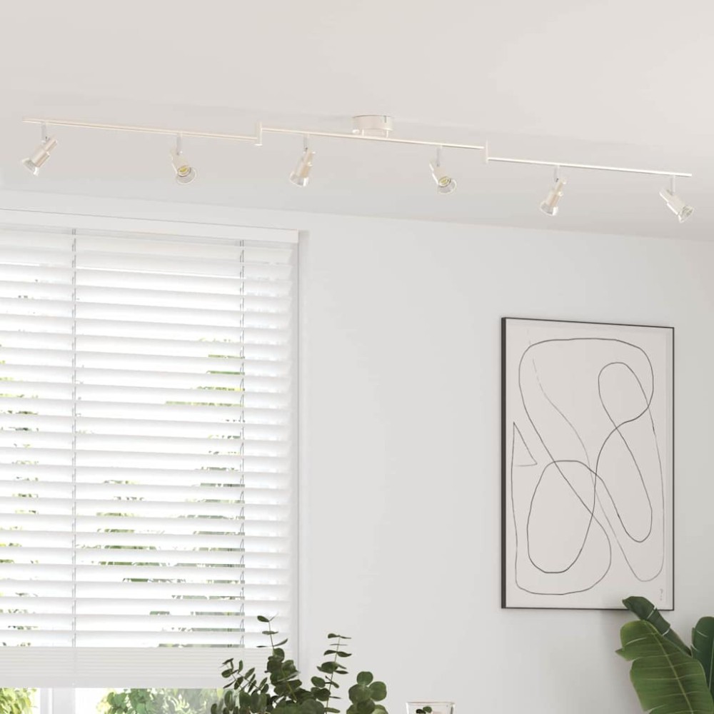 vidaXL Σποτ οροφής με προβολείς Νίκελ 176,5 x 9,5 x 14 εκ Ατσάλι