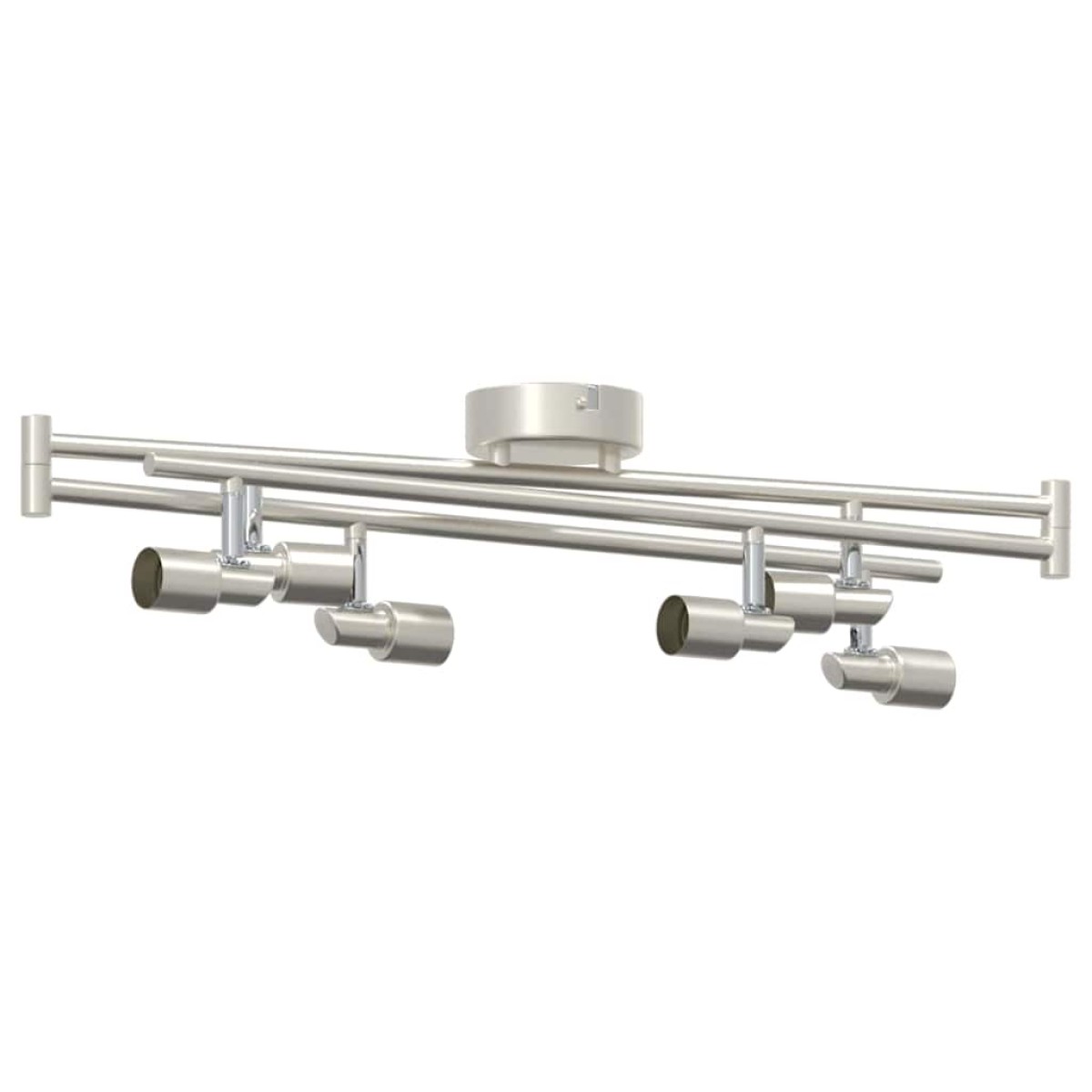 vidaXL Σποτ οροφής με προβολείς Νίκελ 176,5 x 9,5 x 14 εκ Ατσάλι