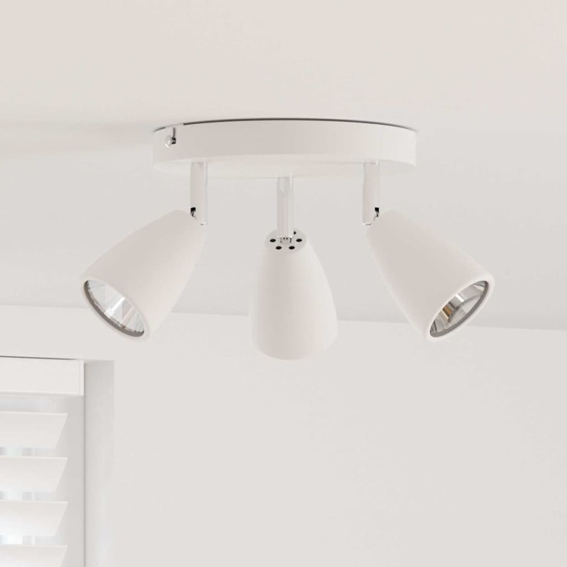 vidaXL Σποτ οροφής με προβολείς Λευκό 19 x 19 x 14,5 εκ. Μέταλλο