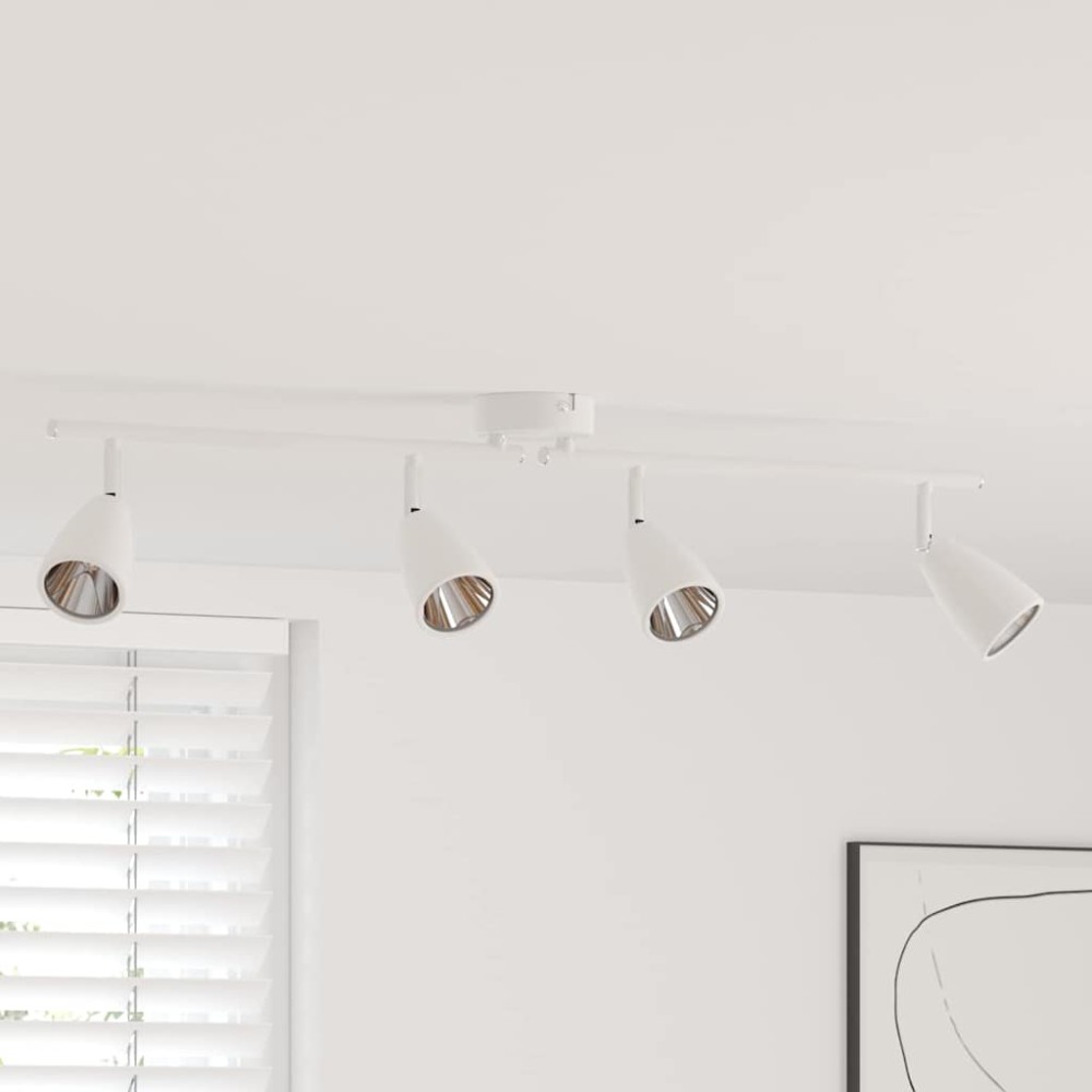 vidaXL Σποτ οροφής με προβολείς Λευκό 70 x 12,5 x 10,5 εκ Μέταλλο