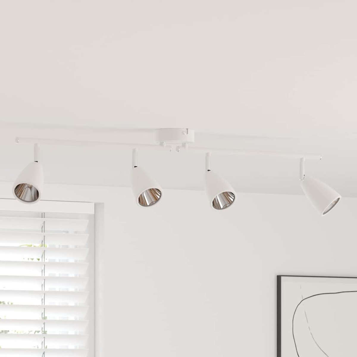 vidaXL Σποτ οροφής με προβολείς Λευκό 70 x 12,5 x 10,5 εκ Μέταλλο