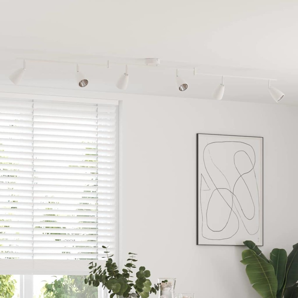 vidaXL Σποτ οροφής με προβολείς Λευκό 176,5 x 12,5 x 13,5 εκ Μέταλλο