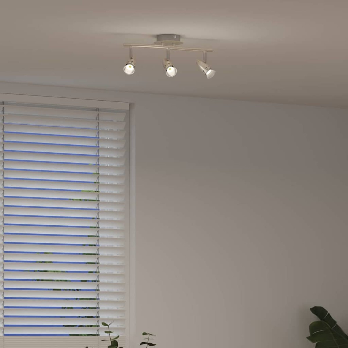 vidaXL Σποτ οροφής με προβολείς Νίκελ 36,5 x 10 x 12,5 εκ Μέταλλο