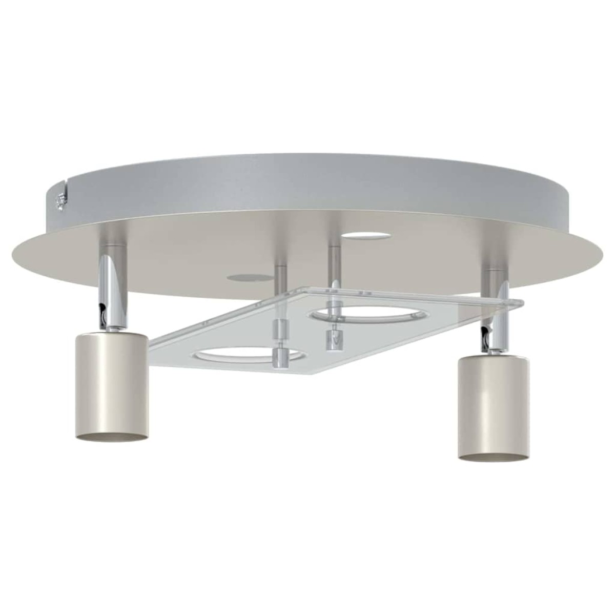 vidaXL Σποτ οροφής Νίκελ 29 x 29 x 11 εκ Χάλυβας και Γυαλί