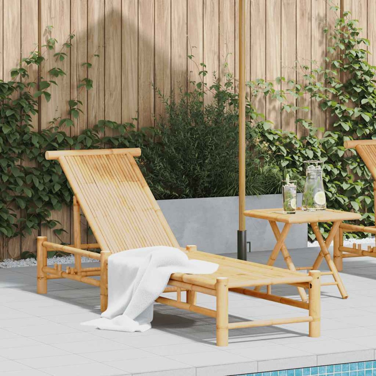 vidaXL Ξαπλώστρα από Μπαμπού 55 x 199 x 30 εκ.